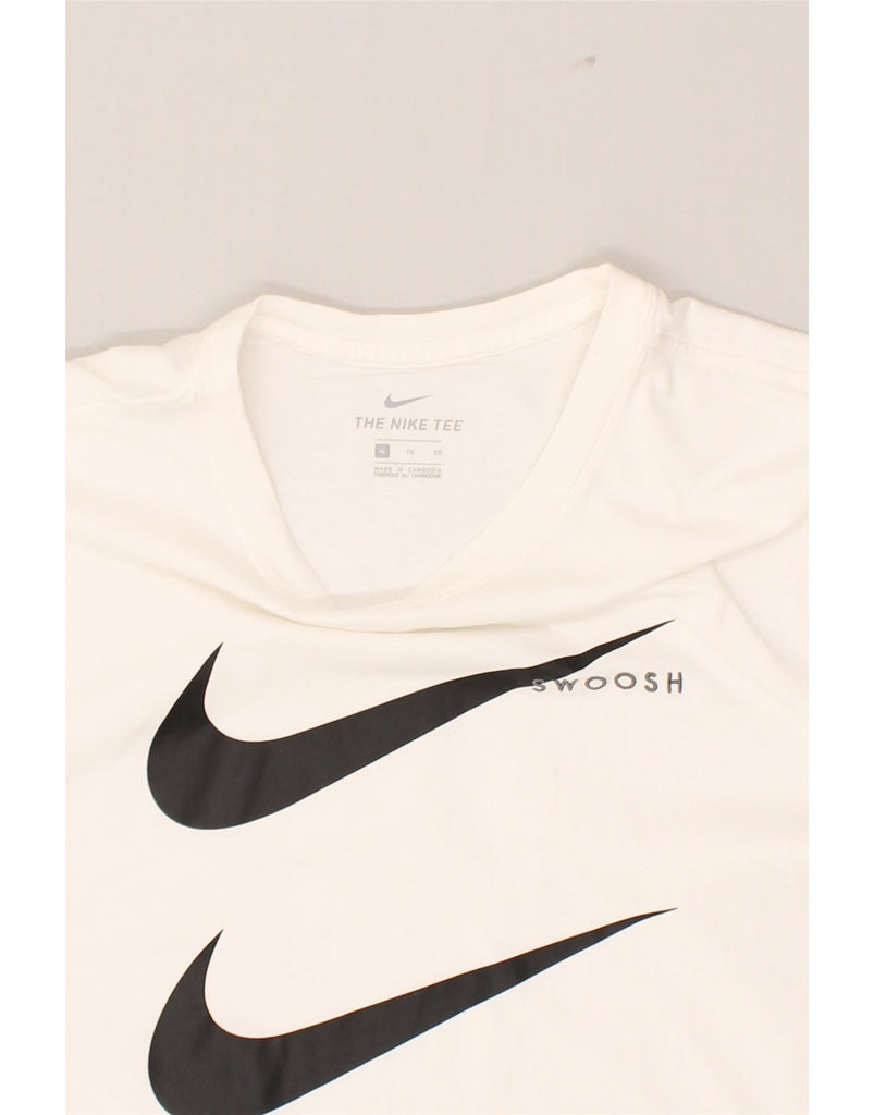 NIKE Mens Swoosh T-Shirt Top XL White Cotton | Vintage Nike | Thrift | Second-Hand Nike | Used Clothing | Messina Hembry 