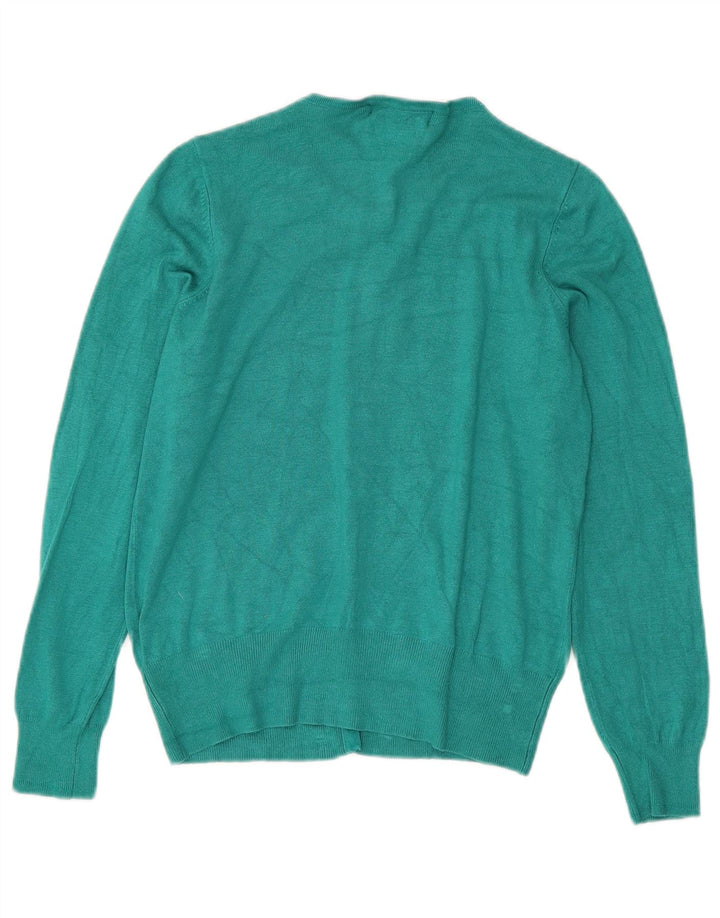 Marks & Spencer Womens Cardigan Sweater UK 12 Medium Green Viscose