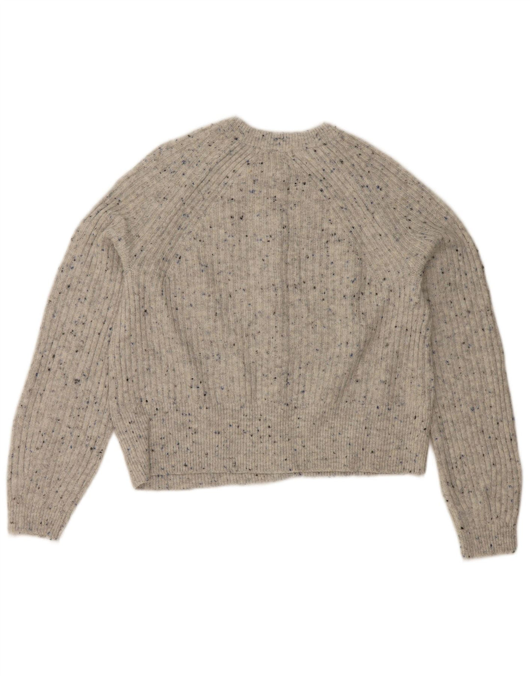 Marks & Spencer Womens Crop Cardigan Sweater UK 14 Medium Grey Flecked