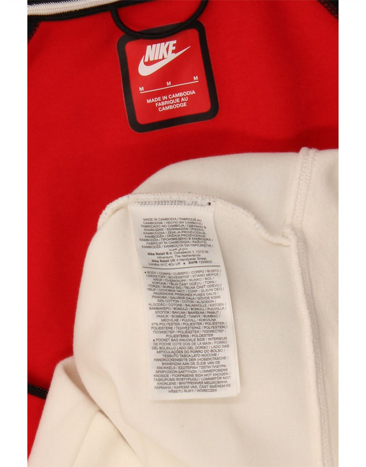 Nike Mens Zip Hoodie Sweater Medium Multicoloured Colourblock Cotton