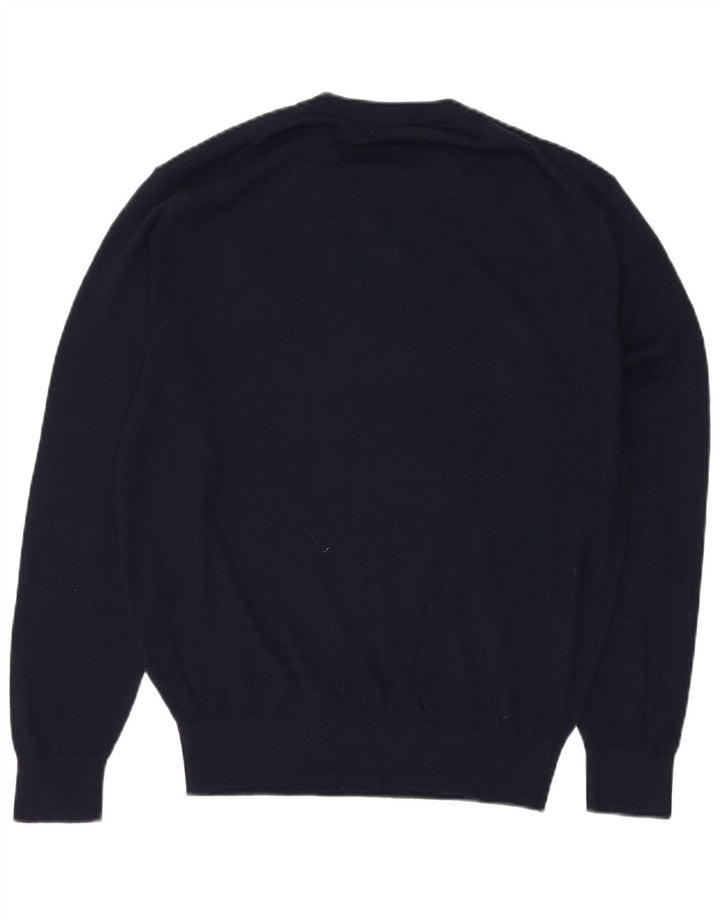 ZARA Mens Crew Neck Jumper Sweater XL Navy Blue Acrylic