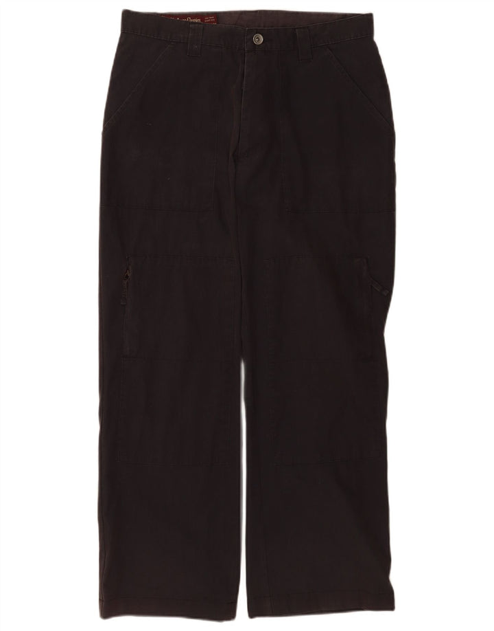 Marlboro Classics Mens Straight Cargo Trousers W32 L28 Black Cotton