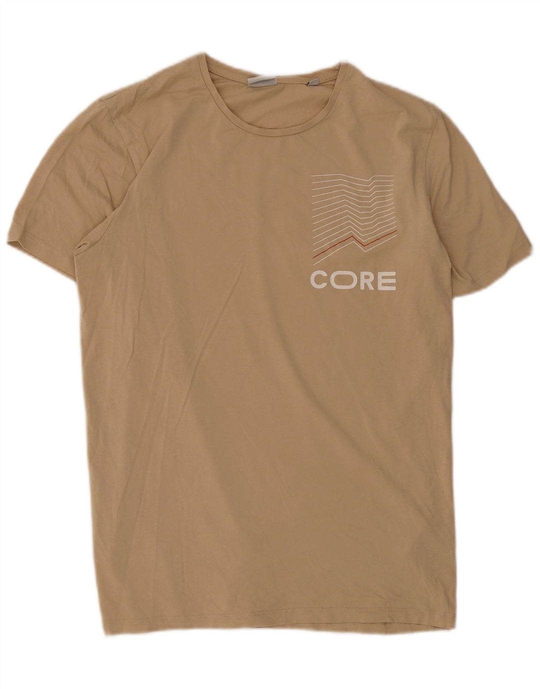 Jack & Jones Mens Graphic T-Shirt Top Small Beige Cotton
