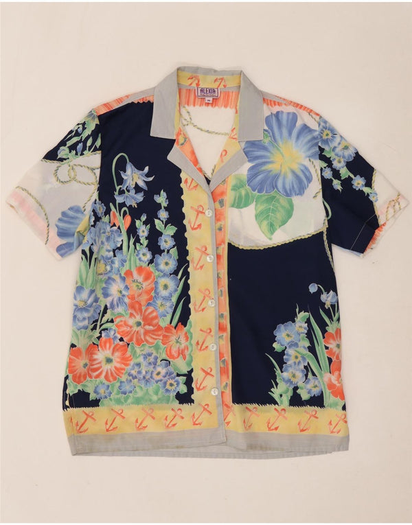 ALEXIA Womens Oversized Shirt Blouse UK 14 Medium Multicoloured Floral