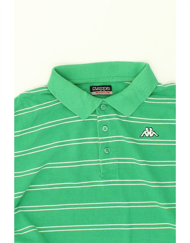 KAPPA Mens Polo Shirt Medium Green Striped Cotton | Vintage Kappa | Thrift | Second-Hand Kappa | Used Clothing | Messina Hembry 