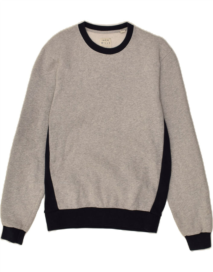JACK WILLS Mens Graphic Sweatshirt Jumper Small Grey Cotton | Vintage Jack Wills | Thrift | Second-Hand Jack Wills | Used Clothing | Messina Hembry 
