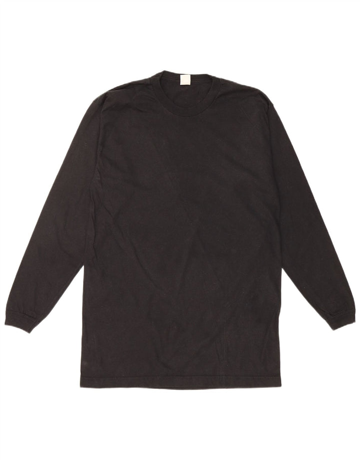 RIFLE Mens Top Long Sleeve Medium Black Cotton