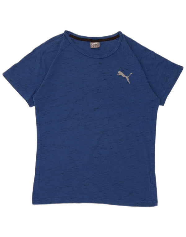 PUMA Mens T-Shirt Top Medium Blue Flecked Cotton