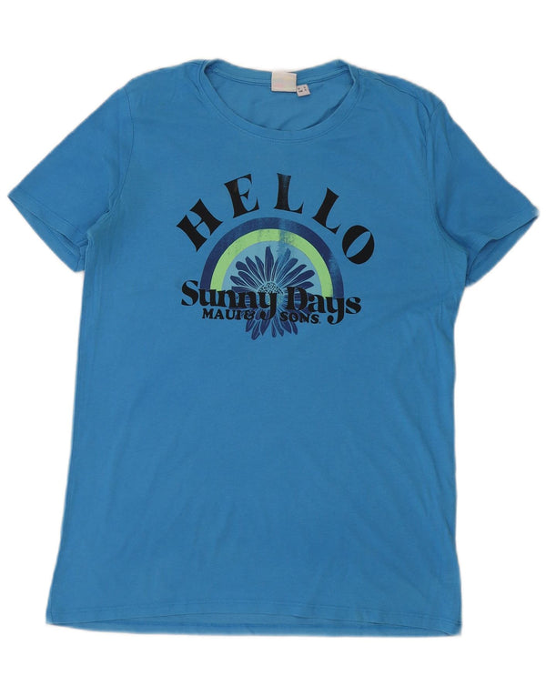 Maui and Sons Mens Graphic T-Shirt Top Small Blue Cotton
