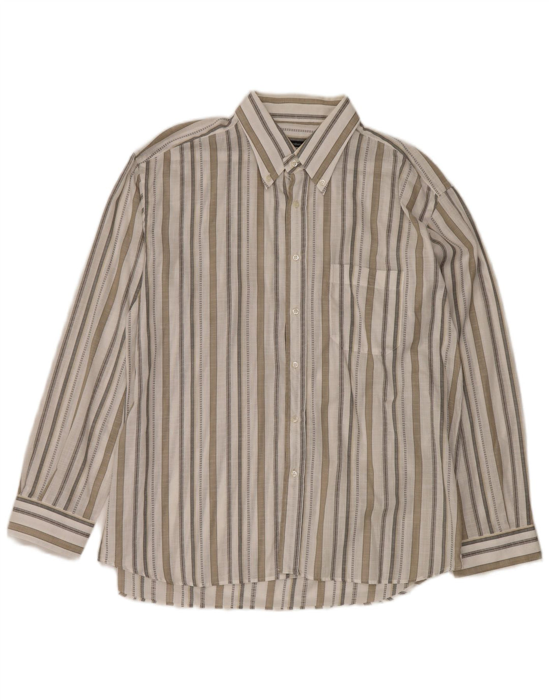 ROCCOBAROCCO Mens Shirt Size 45 18 2XL Off White Striped