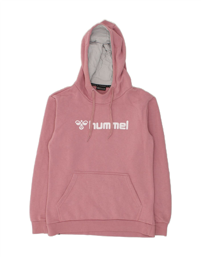 HUMMEL Womens Graphic Hoodie Jumper UK 10 Small Pink Cotton | Vintage Hummel | Thrift | Second-Hand Hummel | Used Clothing | Messina Hembry 