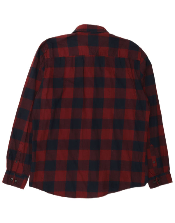 Jack & Jones Mens Flannel Shirt XL Red Check Cotton