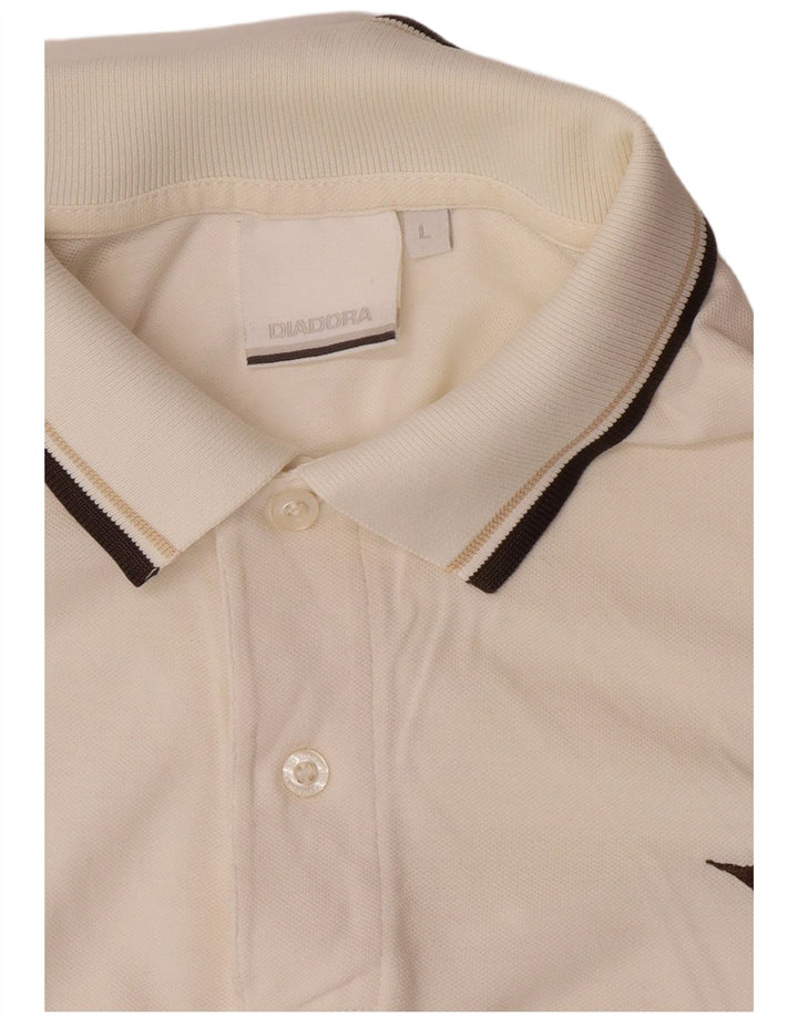 Diadora Mens Polo Shirt Large White
