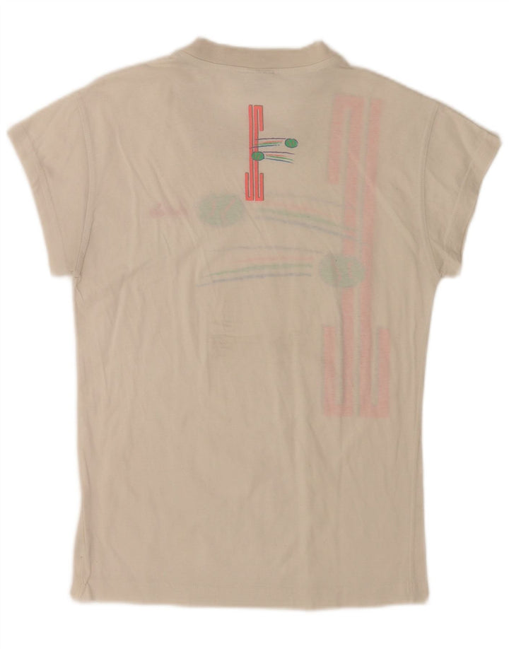 Diadora Womens Graphic T-Shirt Top IT 42 Medium White Cotton