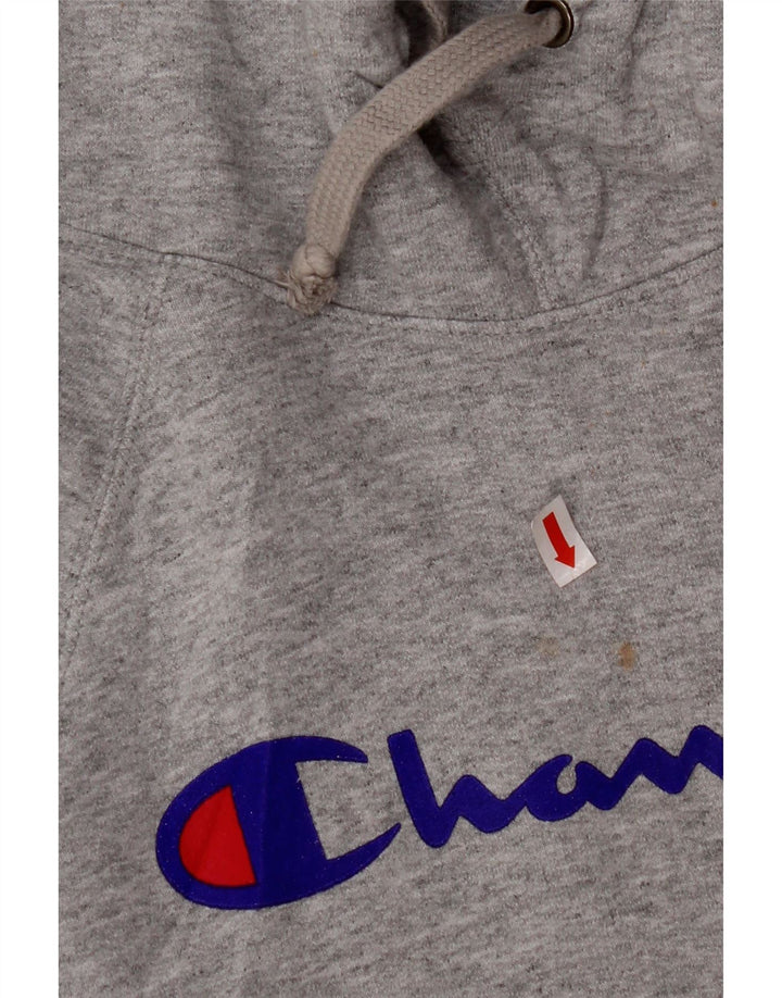 CHAMPION Womens Graphic Hoodie Jumper UK 14 Medium Grey Polyester