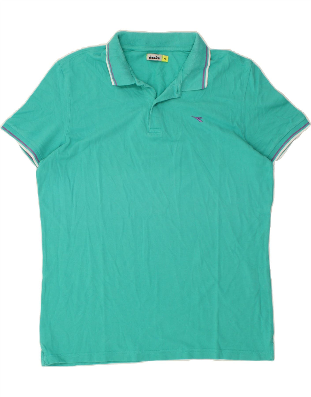 DIADORA Mens Polo Shirt XL Turquoise Cotton Vintage Diadora and Second-Hand Diadora from Messina Hembry 