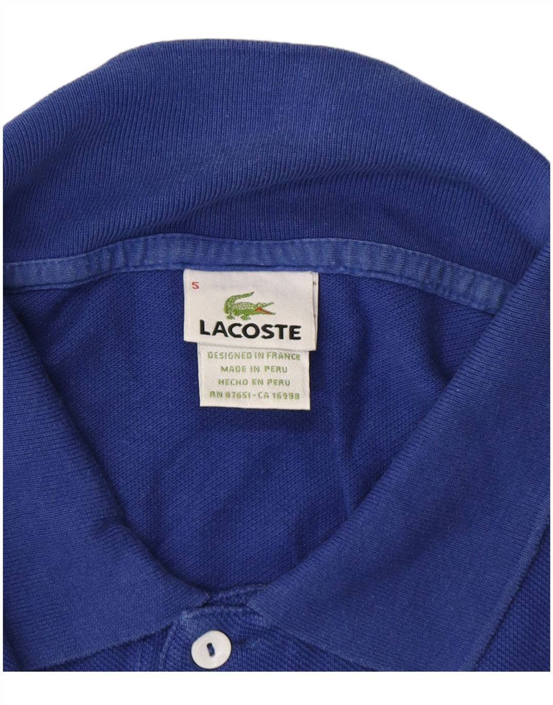 LACOSTE Mens Polo Shirt Size 5 Large Blue