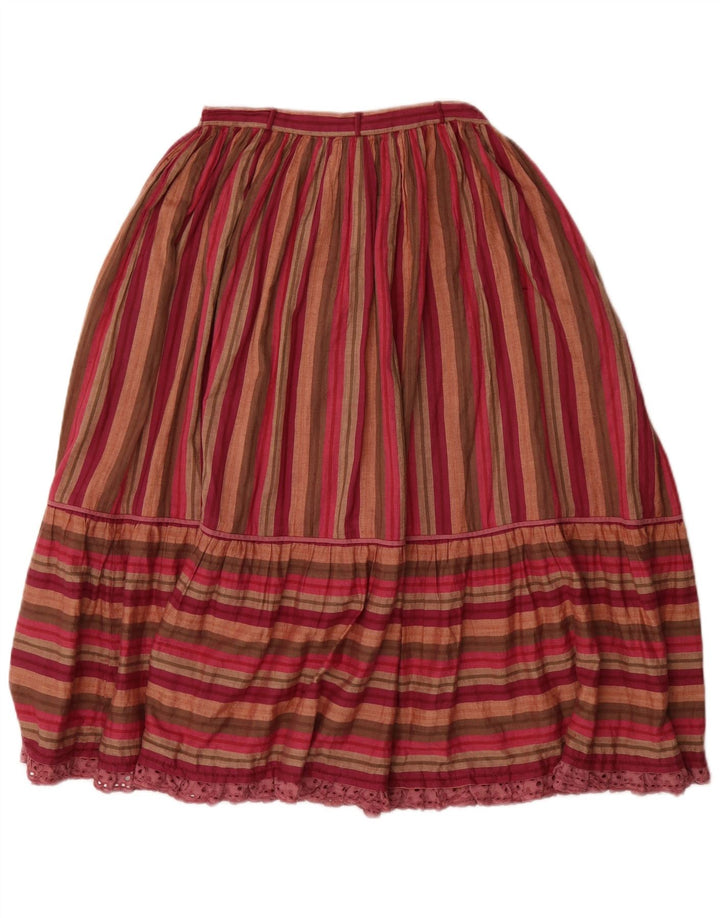 VINTAGE Womens High Waist Pleated Skirt Large W26 Multicoloured Striped