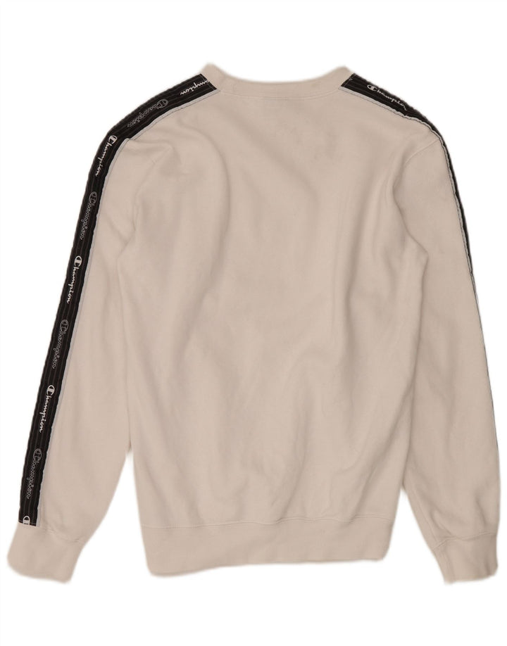 CHAMPION Mens Graphic Sweatshirt Jumper Medium White Colourblock