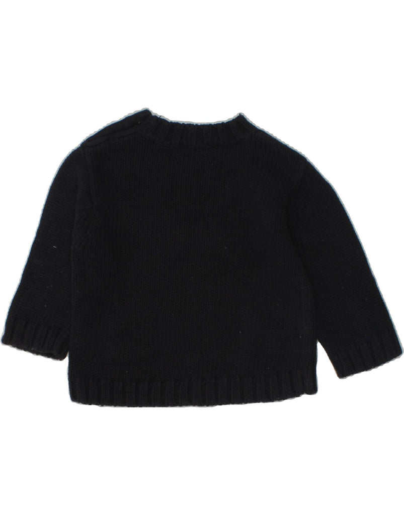 BURBERRY Baby Girls Graphic Crew Neck Jumper Sweater 6-9 Months Navy Blue | Vintage Burberry | Thrift | Second-Hand Burberry | Used Clothing | Messina Hembry 