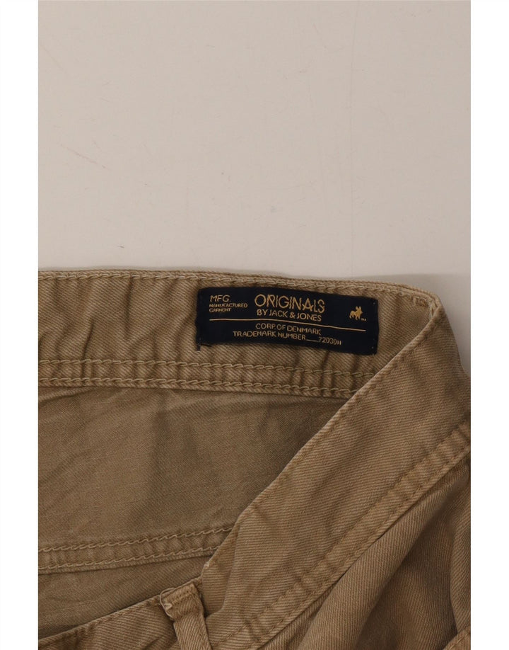 JACK & JONES Mens Slim Casual Trousers W32 L34 Brown Vintage Jack & Jones and Second-Hand Jack & Jones from Messina Hembry 