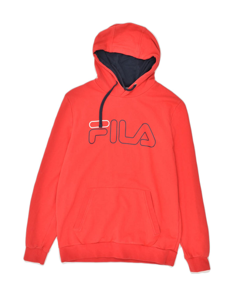 FILA Mens Slim Graphic Hoodie Jumper Large Red Cotton | Vintage Fila | Thrift | Second-Hand Fila | Used Clothing | Messina Hembry 