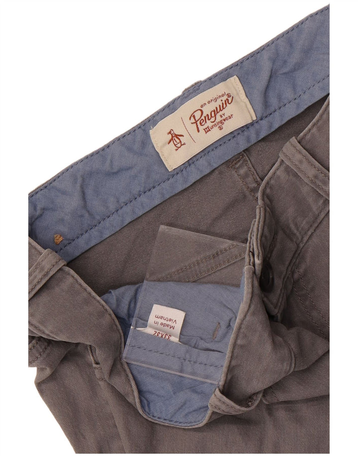 Penguin Mens Slim Casual Trousers W33 L32 Grey