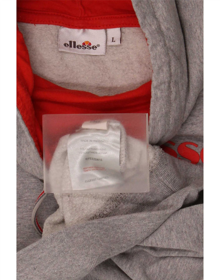 Ellesse Womens Graphic Sweatshirt Jumper UK 16 Large Grey Cotton