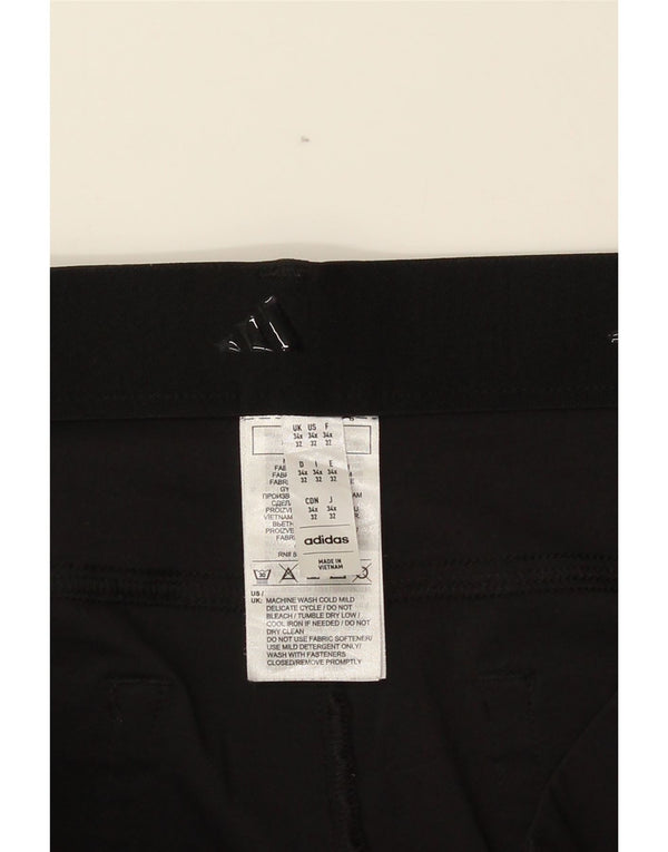 Adidas Mens Slim Casual Trousers W34 L32 Black Polyamide