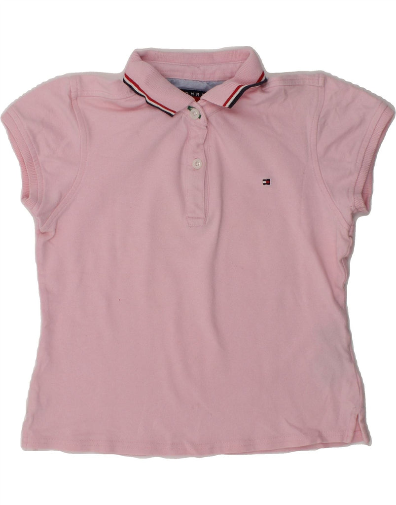 TOMMY HILFIGER Girls Polo Shirt 9-10 Years Small  Pink Cotton | Vintage Tommy Hilfiger | Thrift | Second-Hand Tommy Hilfiger | Used Clothing | Messina Hembry 