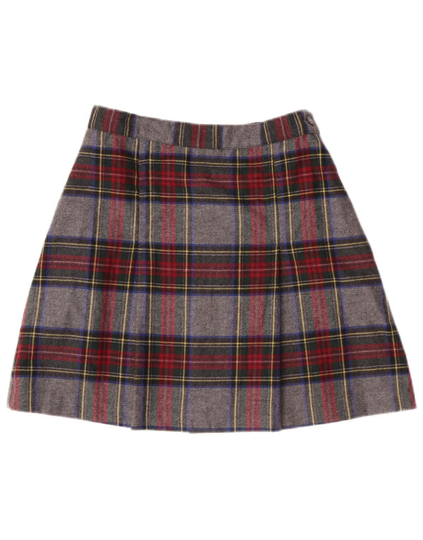 BENETTON Womens Mini Skirt IT 42 Medium W26  Grey Plaid Polyester