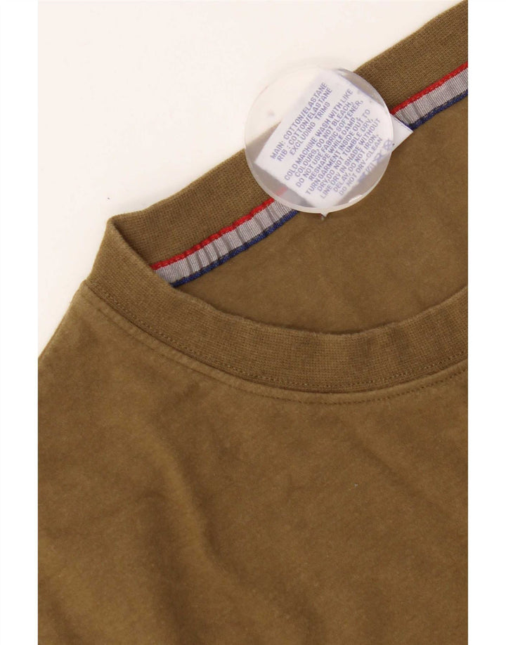 Champion Mens T-Shirt Top Medium Khaki Cotton