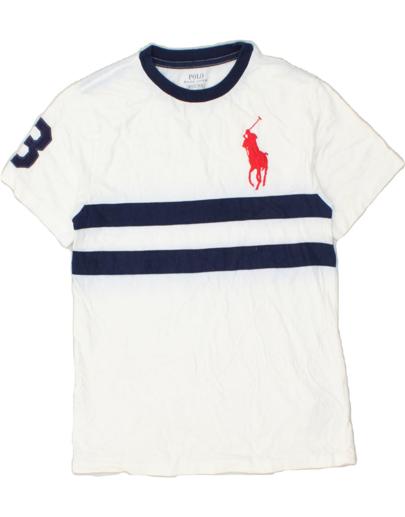 POLO RALPH LAUREN Boys Graphic T-Shirt Top 10-11 Years Medium White | Vintage Polo Ralph Lauren | Thrift | Second-Hand Polo Ralph Lauren | Used Clothing | Messina Hembry 