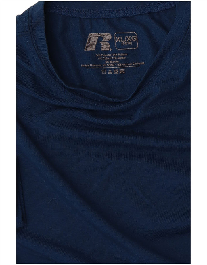 Russell Athletic Boys T-Shirt Top 14-15 Years XL Blue Polyester