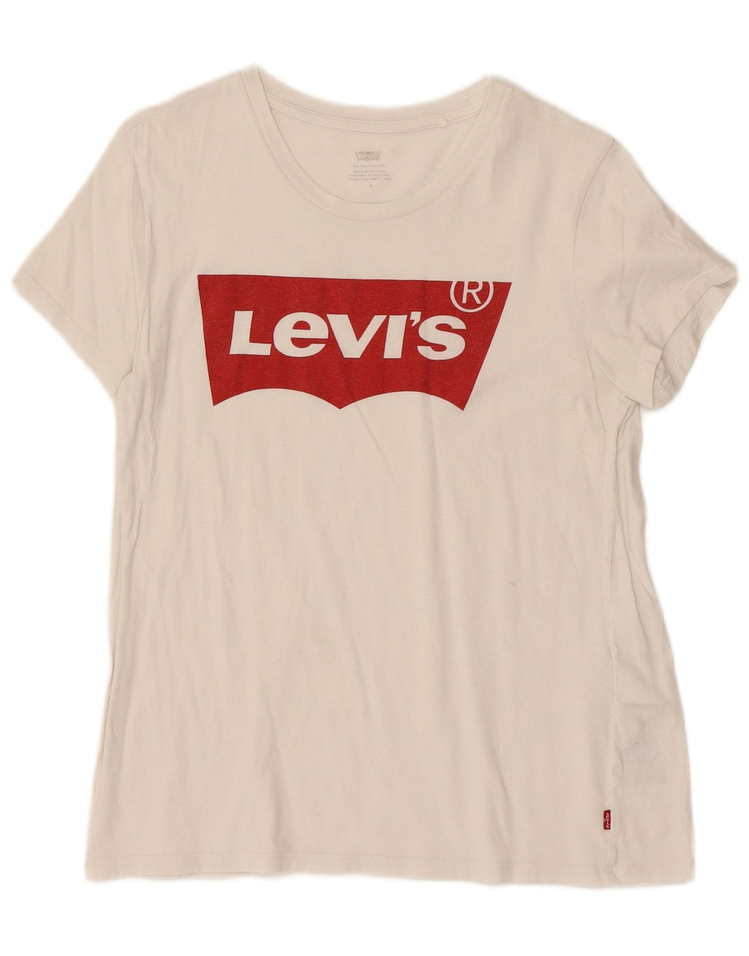 Levi's Womens Graphic T-Shirt Top UK 12 Medium White Cotton