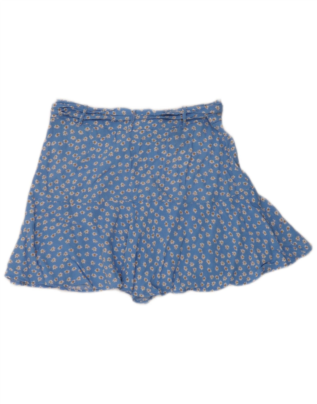 Zara Womens Mini Skirt Large W30 Blue Floral Viscose
