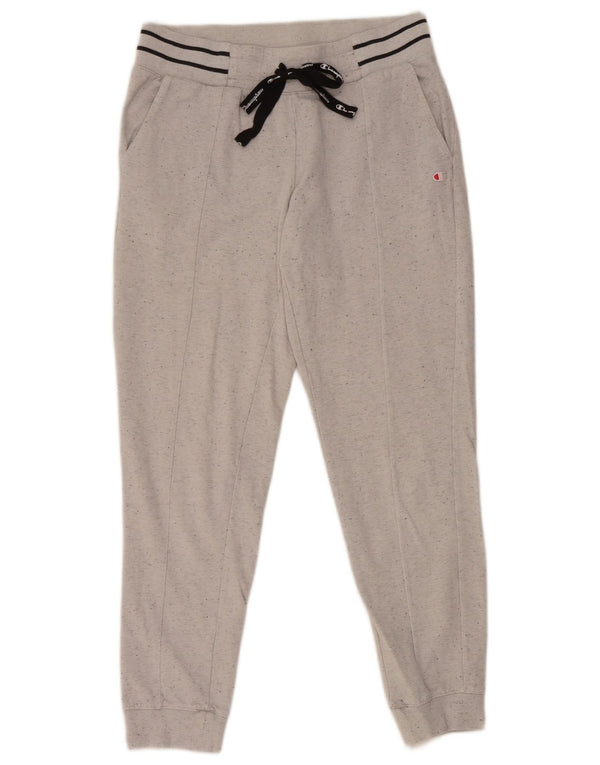Champion Womens Tracksuit Trousers Joggers UK 12 Medium Grey Flecked Cotton