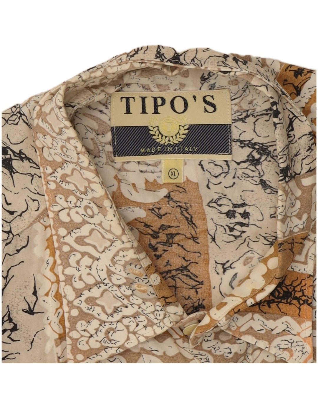Tipo' S Mens Short Sleeve Shirt XL Beige Floral