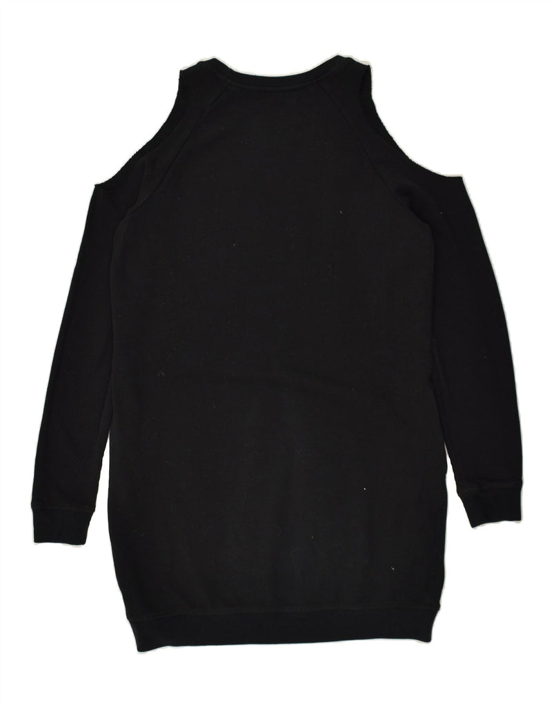 DESIGUAL Womens Graphic Long Sleeve Jumper Dress UK 14 Medium Black Cotton | Vintage Desigual | Thrift | Second-Hand Desigual | Used Clothing | Messina Hembry 