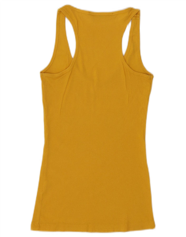 Guess Womens Graphic Vest Top UK 8 Small Yellow