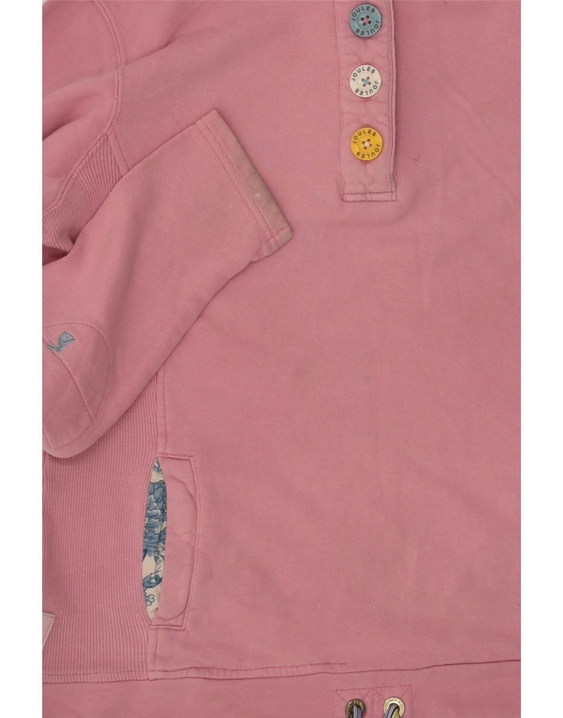 JOULES Womens Button Neck Sweatshirt Jumper UK 10 Small  Pink Cotton Vintage Joules and Second-Hand Joules from Messina Hembry 