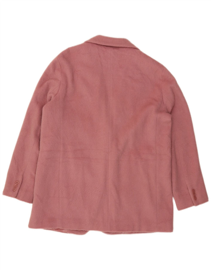 Marella Womens Longline 2 Button Blazer Jacket IT 48 XL Pink Wool