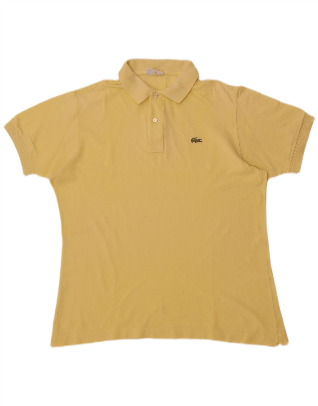 Lacoste Mens Polo Shirt Large Yellow Cotton