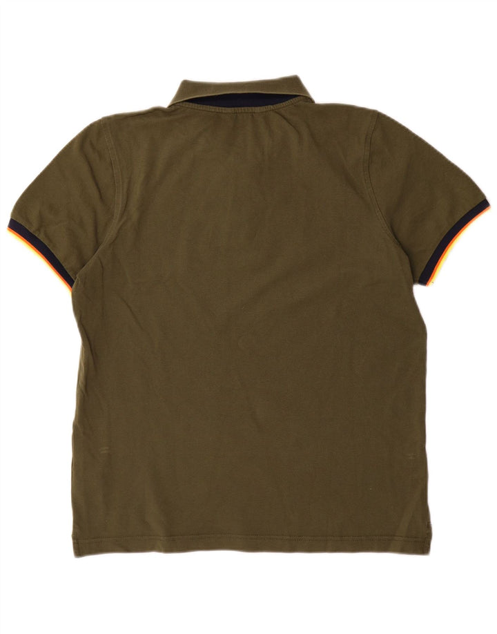 K-Way Mens Polo Shirt Medium Khaki Cotton