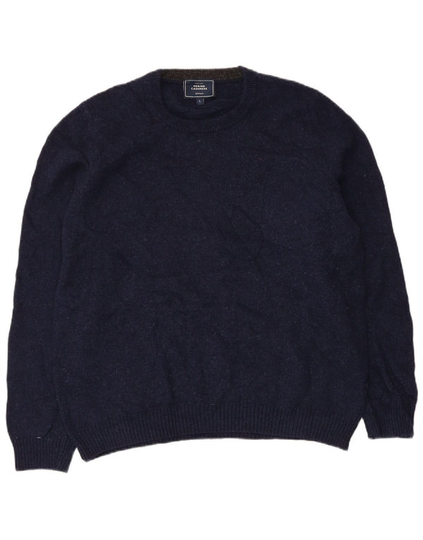 John Lewis Womens Crew Neck Jumper Sweater UK 16 Large Navy Blue Wool