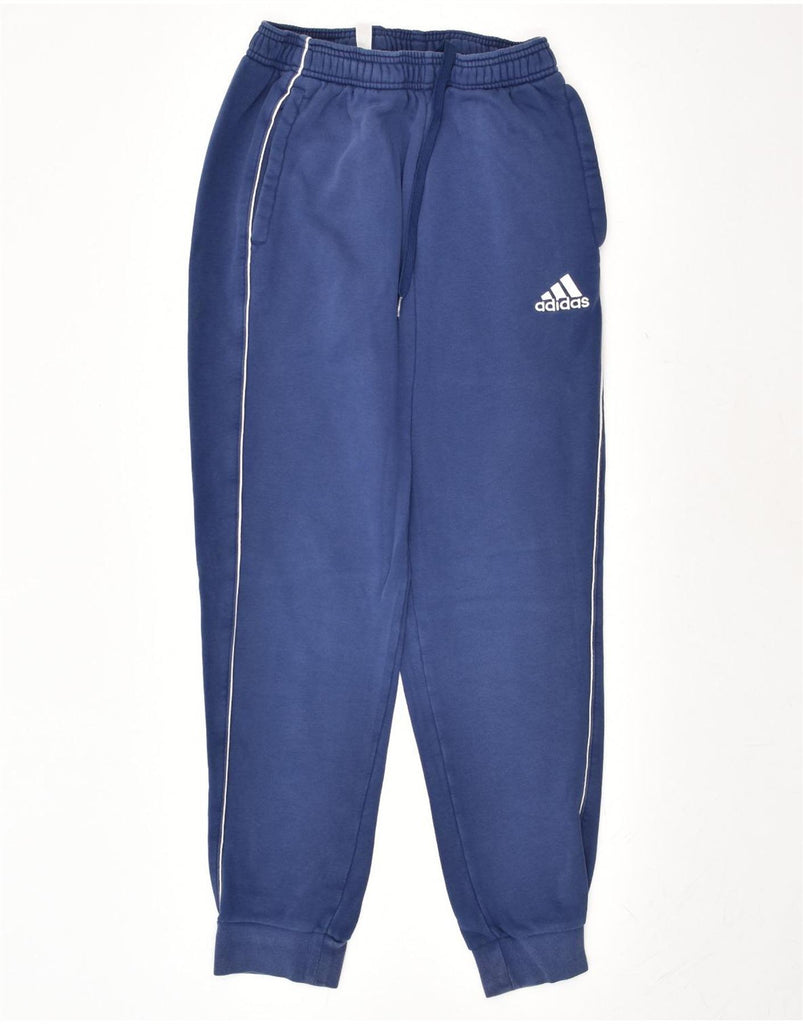 ADIDAS Mens Tracksuit Trousers Joggers Small Blue Cotton | Vintage Adidas | Thrift | Second-Hand Adidas | Used Clothing | Messina Hembry 