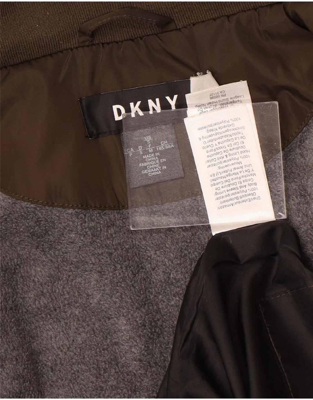 Dkny Womens Hooded Quilted Jacket UK 10 Small Brown Polyester