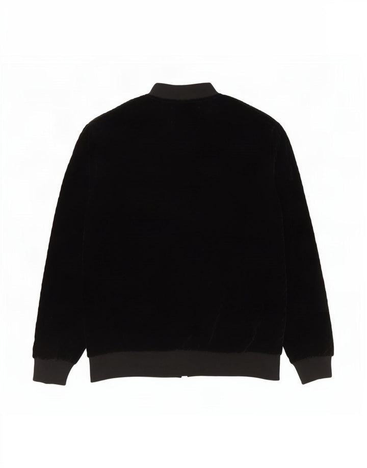 Zara Mens Bomber Jacket UK 40 Large Black Polyester