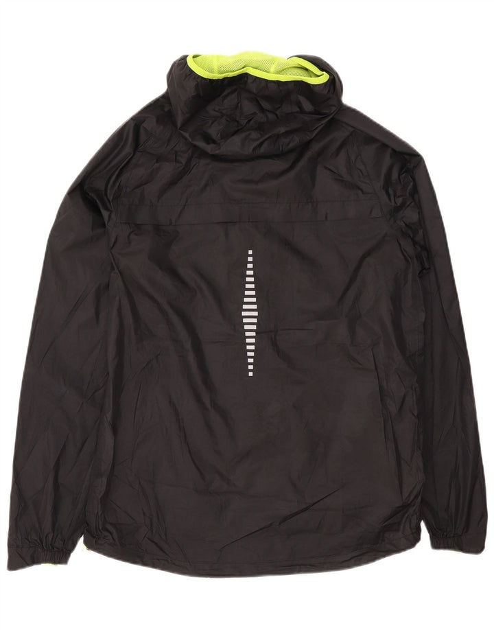 Mountain Warehouse Mens Hooded Rain Jacket UK 38 Medium Black Polyester