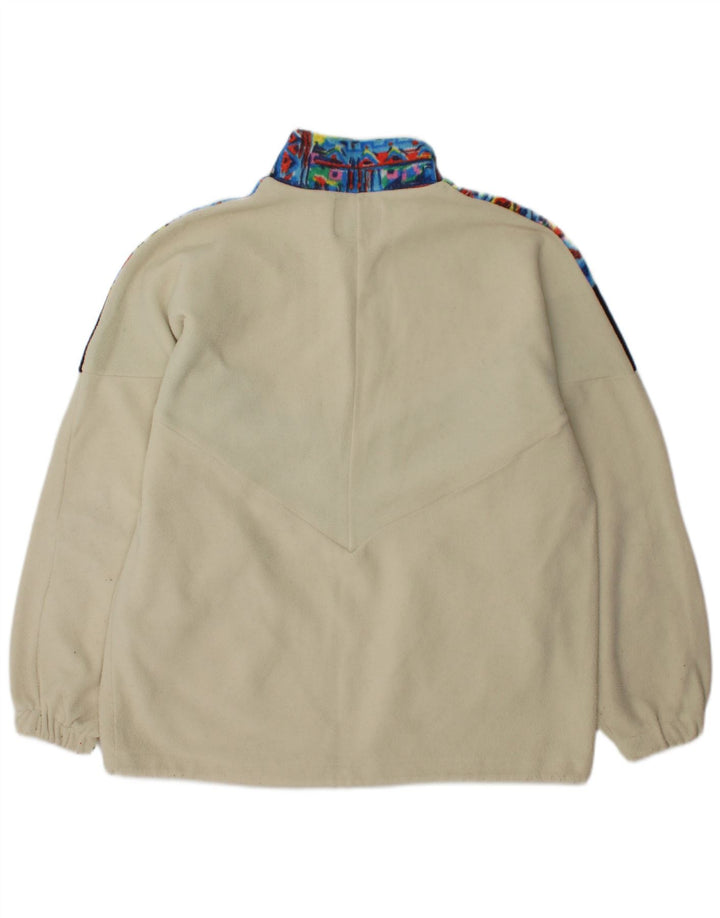 MONTGOMERY Mens Zip Neck Fleece Jumper Large Multicoloured Colourblock